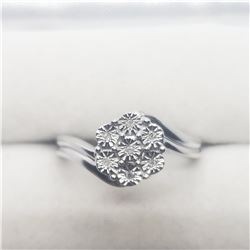 SILVER 7 DIAMOND  RING (~SIZE 7)