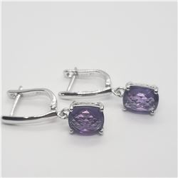 SILVER AMETHYST(4CT)  EARRINGS