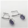 Image 2 : SILVER AMETHYST(4CT)  EARRINGS
