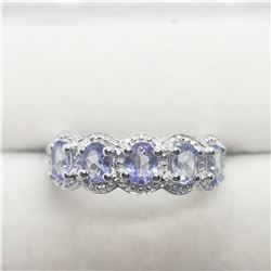 SILVER TANZANITE(1.2CT)  RING (~SIZE 6.75)