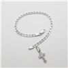 Image 2 : SILVER WITH CROSS 7.5"  BRACELET