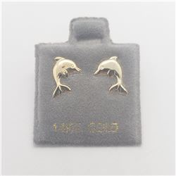 14K YELLOW GOLD DOLPHIN EARRINGS