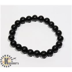 #232-RAINBOW BLACK OBSIDIAN BRACELET 8mm/ 7.5"