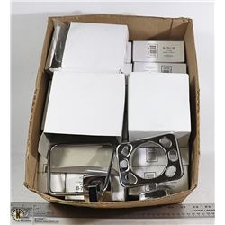 BOX OF NEW STAINLESS STEEL TOOTHBRUSH/CUP HOLDER