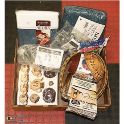 HOME DECOR SET:  2 KING SIZE BED SKIRTS, 2 SCONCE