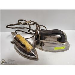 2 VINTAGE 1950'S IRONS