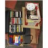 Image 1 : FLAT OF MISC VHS TAPES, DVD PLAYER, CASSETTES &