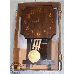 ANTIQUE/VINTAGE MISSION WALL CLOCK W/MIRROR