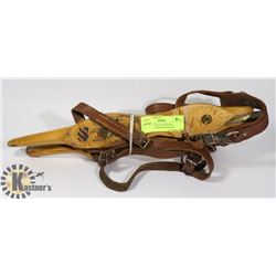 PAIR OF ANTIQUE/VINTAGE EUROPEAN WOODEN SKATES