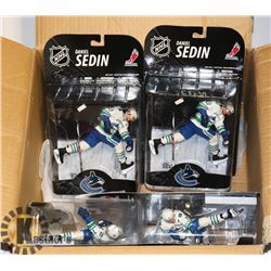 LOT OF 4 DANIEL SEDIN NHL ACTION FIGURES