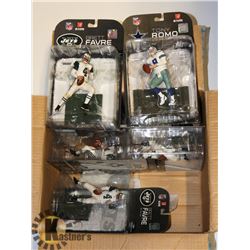 LOT OF 6 BRETT FAVRE TONY ROMO NFL ACTION FIGURES
