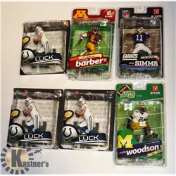 LOT OF 6 ASSORTED NFL ACTION FIGURES MCFARLANE IN