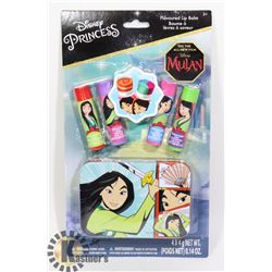 NEW DISNEY MULAN FLAVOURED LIP BALM SET WITH