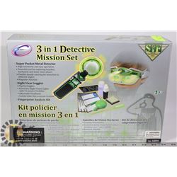 NEW 3 IN 1 DETECTIVE MISSION SET