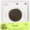 Image 1 : 1861 NEW BRUNSWICK ONE CENT COIN