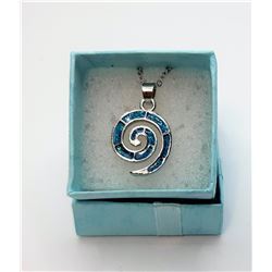 13)  SILVER TONE AND LAB CREATED BLUE