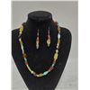 Image 1 : HEAVY GLASS BEAD NECKLACE &EARRING SET
