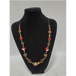 METAL AND GLASS CHARMS NECKLACE