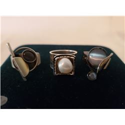 LOT OF 3 ESTATE STAINLESS RINGS