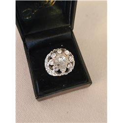 ORNATE ESTATE RHINESTONE RING