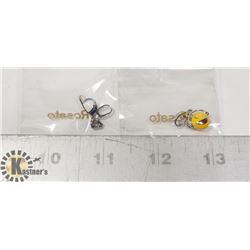 2 9K (375) GOLD CHARMS WITH DIAMONDS