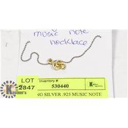 STERLING SILVER .925 MUSIC NOTE NECKLACE
