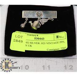 STERLING SILVER .925 VINTAGE PIN, MADE IN UK