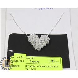 STERLING SILVER .925 SWAROVSKI HEART NECKLACE