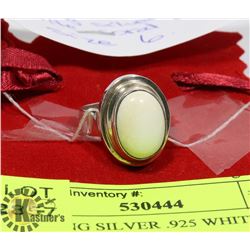 STERLING SILVER .925 WHITE CORAL RING SIZE 6