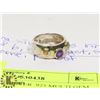 Image 1 : STERLING SILVER .925 MULTI GEM RING SIZE 6
