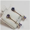 Image 3 : 10K YELLOW GOLD TANZANITE(1CT)  EARRINGS