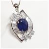 Image 1 : SILVER SAPPHIRE CUBIC ZIRCONIA  NECKLACE
