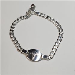 SILVER  BRACELET (~LENGTH 8INCHES) (~WEIGHT 12.5G)