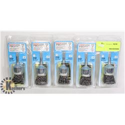 5 PACK OF 1" CRIMPED WIRE END BRUSHES