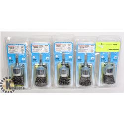 5 PACK OF 1" CRIMPED WIRE END BRUSHES