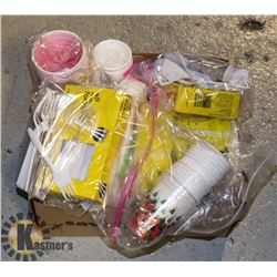 LARGE BOX OF PARTY SUPPLIES