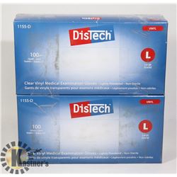 TWO BOXES OF DISTECH CLEAR VINYL MEDICAL EXAM