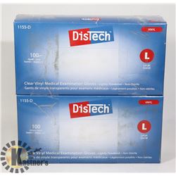 TWO BOXES OF DISTECH CLEAR VINYL MEDICAL EXAM