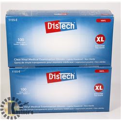 TWO BOXES OF DISTECH CLEAR VINYL MEDICAL EXAM