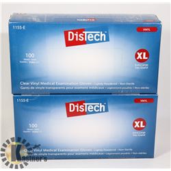 TWO BOXES OF DISTECH CLEAR VINYL MEDICAL EXAM