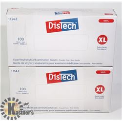 TWO BOXES OF DISTECH CLEAR VINYL MEDICAL EXAM