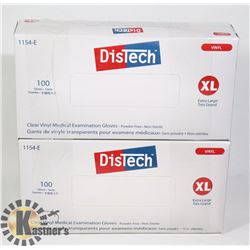 TWO BOXES OF DISTECH CLEAR VINYL MEDICAL EXAM