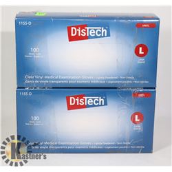 TWO BOXES OF DISTECH CLEAR VINYL MEDICAL EXAM