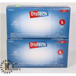 TWO BOXES OF DISTECH CLEAR VINYL MEDICAL EXAM