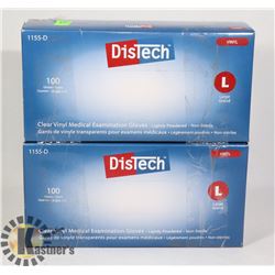 TWO BOXES OF DISTECH CLEAR VINYL MEDICAL EXAM