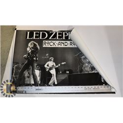 B&W LED ZEPPELLIN ROCK AND ROLL POSTER