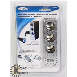 LIGHTED 12 V AND UB ADAPTER