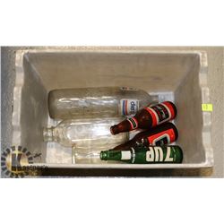 VINTAGE POP BOTTLES WITH 2 BLACK LABEL BEER BOTTLE