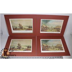 FOUR MATTED PRINTS BY ARTIST PAUL KANE