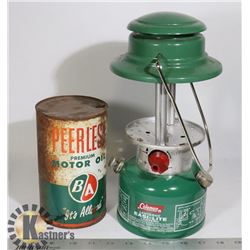 B/A QUART OIL CAN & COLEMAN LANTERN